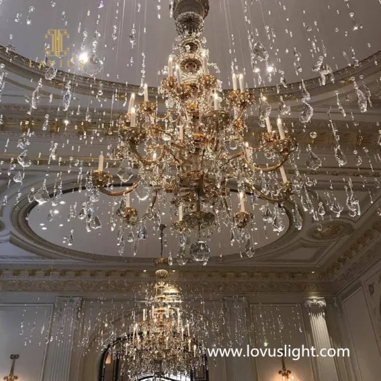 High-luxury custom hotel chandeliers Large-scale high-luxury atmosphere crystal shopping malls chandelier