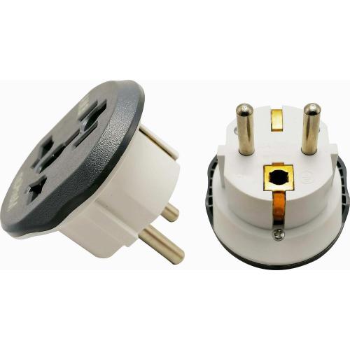 European Grounded Power Plug Adapter Travel Converter