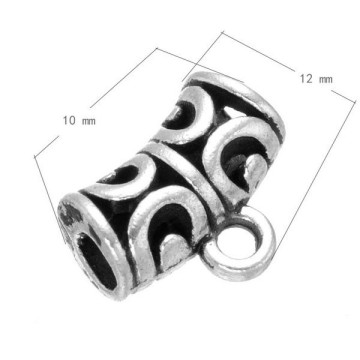 10*12mm Antique silver plated bar bead charger plates