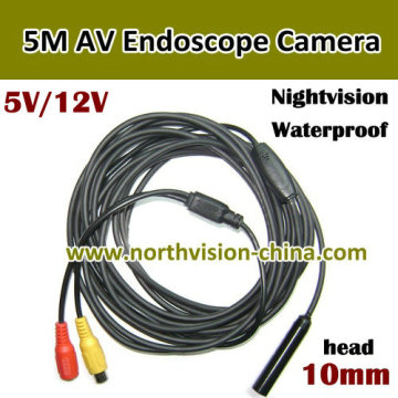 10mm Night Vision Waterproof AV Cable Wired Camera