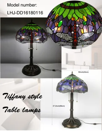 Tiffany-Style Dragonfly Stained Glass Lampshade