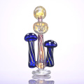 Tubería de champiñones, tubería de vidrio de borosilicato con líneas coloridas, tubería de vidrio de piedra azul, bong de vidrio, cachimba de vidrio, accesorios para fumar