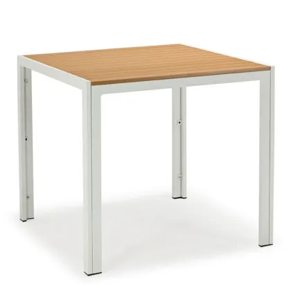 Plastic Wood Square Dining Table for Outdoor Furniture