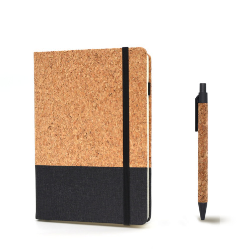 دفتر ملاحظات حلزوني كورك الطبيعي مع القلم