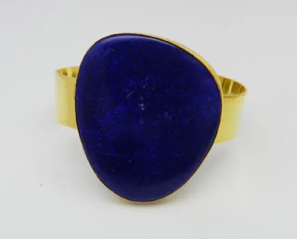 925 Sterling Gold Plated Natural Lapis Lazuli Brass bracelet