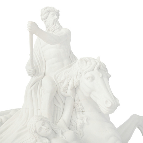 Marble Sea Warrior Sculpture Waves Courage Décor Art