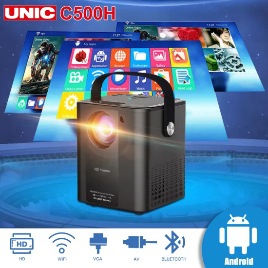 C500H 2000Lumens Native 1080p HD Projector LED Proyector Video Wireless WiFi Multi-Screen Beamer Home Theater for Outdoor Movie