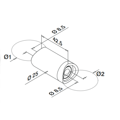 Adaptador de pasamanos de acero inoxidable satinado pulido