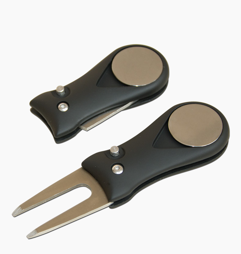 Black Golf Divot Tool with Switch Button