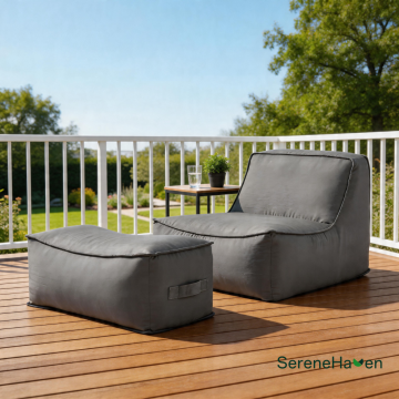 Dual-Use Indoor/Outdoor Lounge Sofa with Ottoman