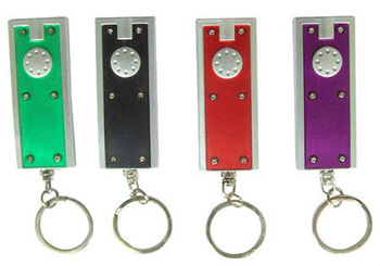 1 led rectangle keychain flashlight with metal