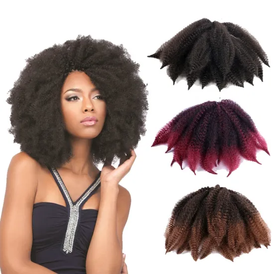 Short Marely Braids 8inch Fluffy Afro Kinky Curl Twist Crochet Braid Hair Yaki Curl Crochet Synthetic Braiding Hair
