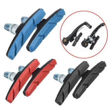 2 Pairs V Type Silent Brake Pads Shoes Bicycle Silent Brake Leather Mountain Bike Dead Speed Brake Pads Bicycle Parts