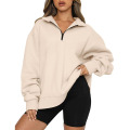 Frauen halbe Zip Sweatshirt Pullover Jacke