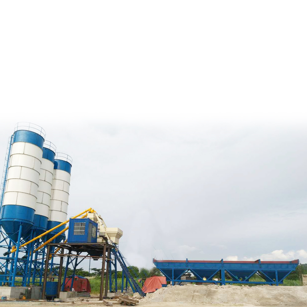 Mini Malaysia HZS75 concrete mixing plant factory