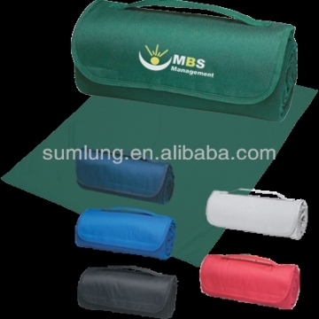 Lightweight Travel Blanket Roll-Up Picnic Blanket - Silkscreened