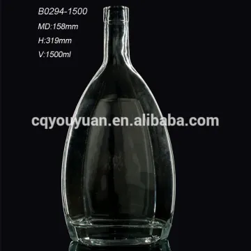 Empty Glass Brandy Bottle Manufacturer 1500ML Customed Brandy Crystal Bottle for Sale