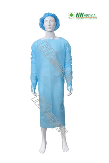 Yellow/Blue/Green/Pink Color PE Cloth Gown Isolation Gown