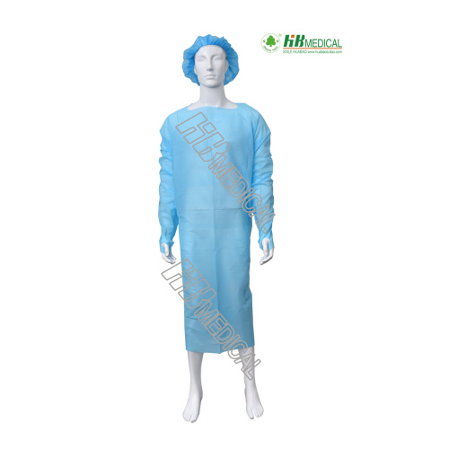Yellow/Blue/Green/Pink Color PE Cloth Gown Isolation Gown