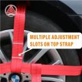 Car Carrier Wheel Basket Straps na may Chain Hooks