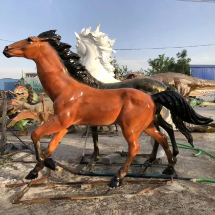 Hot sale life size horse sculpture resin stallion statue