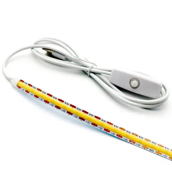 Flexible Warm White COB Light Strip - 5V USB Powered LED Strip with Dimmer for Indoor Decor