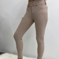 Beige Workout Competition Equestrian Breeches For Women