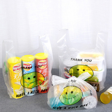 Transparent Smiley Plastic Bags for Shopping and Fruits