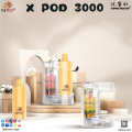 X pod pakai buang e-rokok 3000 puffs