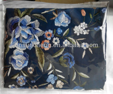 Blue Spanish flamenco piano big shawl manton de manila -100% handmade Chinese silk embroidery-110cm