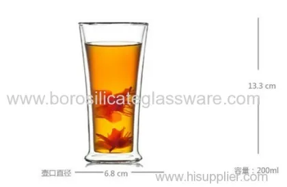 200ml Fair Lady Double Wall Glass Cup Hand Made 