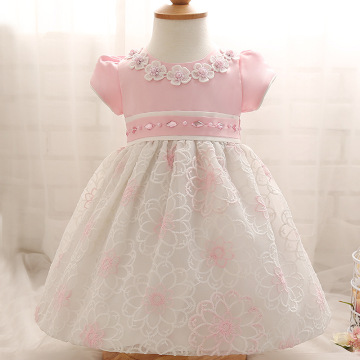 2016 New Arrival Little Girl Ball Gown Floor Length Pink/blue Flower Girls Dresses For Children Prom Gown