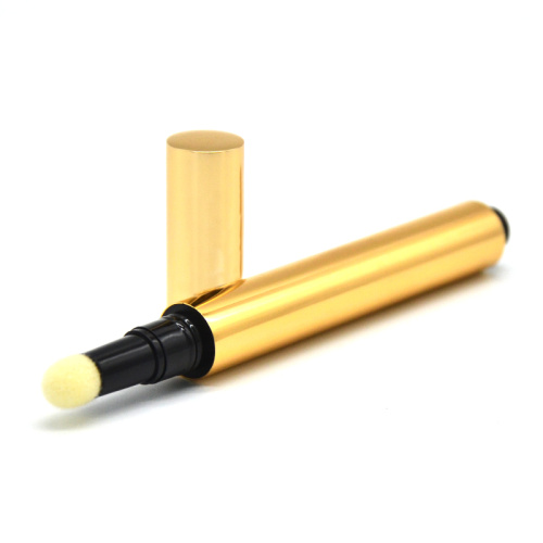 2 ml 3 ml plastic aluminium aangepaste lege gouden lipgloss buis cosmetische pencontainer met sponspunt