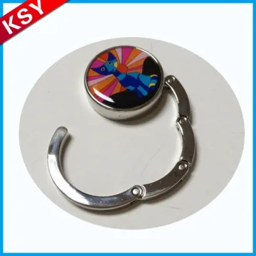 Volume Manufacture Brilliant Quality Rose Crystal Foldable Purse Hanger Bag With Magnet For Table