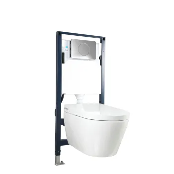 Foshan Wall Hung Toilet with ABS Button Panel and Hidden Water Tank