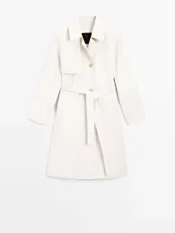 Women's British-style temperament casual and high-end solid-color cotton blend trench coat