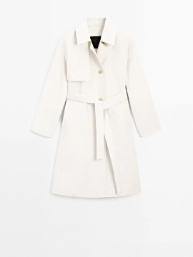 Women's British-style temperament casual and high-end solid-color cotton blend trench coat