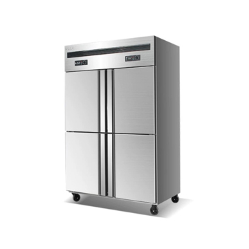 Commercial Four-Door Double-Temperature Stainless Steel Freezer with Thickened Construction