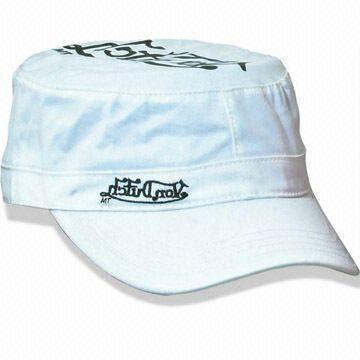 100% Cotton Twill Army Cap with Logo Printed on Top