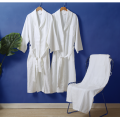 White Color Velour Bathrobe with Shawl Collar