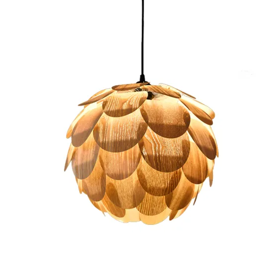 Modern Handmade Wooden Pendant Light for Artistic Living Room Ceiling