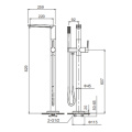 Capplus bath mixer floor-standing with shower