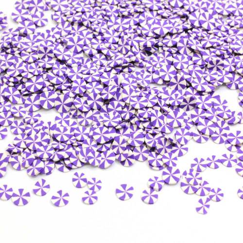 500g Peppermint Polymer Clay Sprinkles Candy Miniature Round Circle Ροζ και Μωβ Γλυκά Candy Kawaii Nail Art Διακόσμηση νυχιών