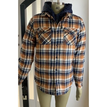 Custom Checked Hooded Jacket For Men