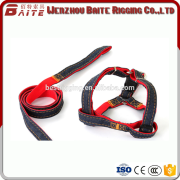 Wholesale hands free denim dog leash dog belt with harness