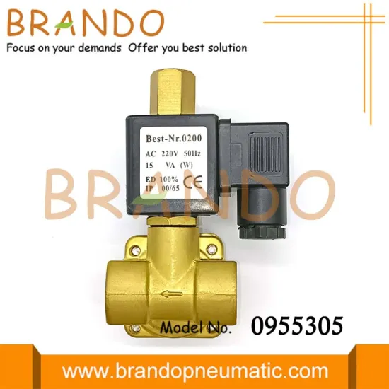 1/2" 0955305 2 Way Normally Open Pilot Acting Brass Solenoid Valve For Air Compressor 12V 24V 110V 220V DC AC