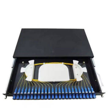 48 Core Fiber Optic Patch Panel Rack Mount ODF Terminal Box with Adapter and Pigtail
