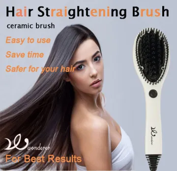 Hair Straightening Brush Ceramic