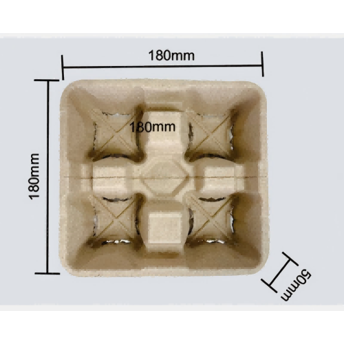 Bandeja de café de pulpa desechable para bebidas para llevar
