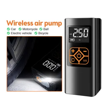 Wireless Rechargeable Portable Tire Pump with Intelligent Digital Display